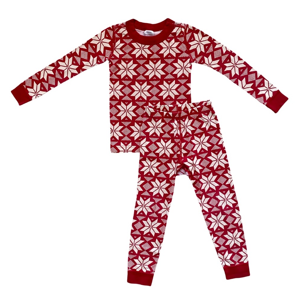 Hanna Andersson Red and White Snowflake Pajama Set - Size 5